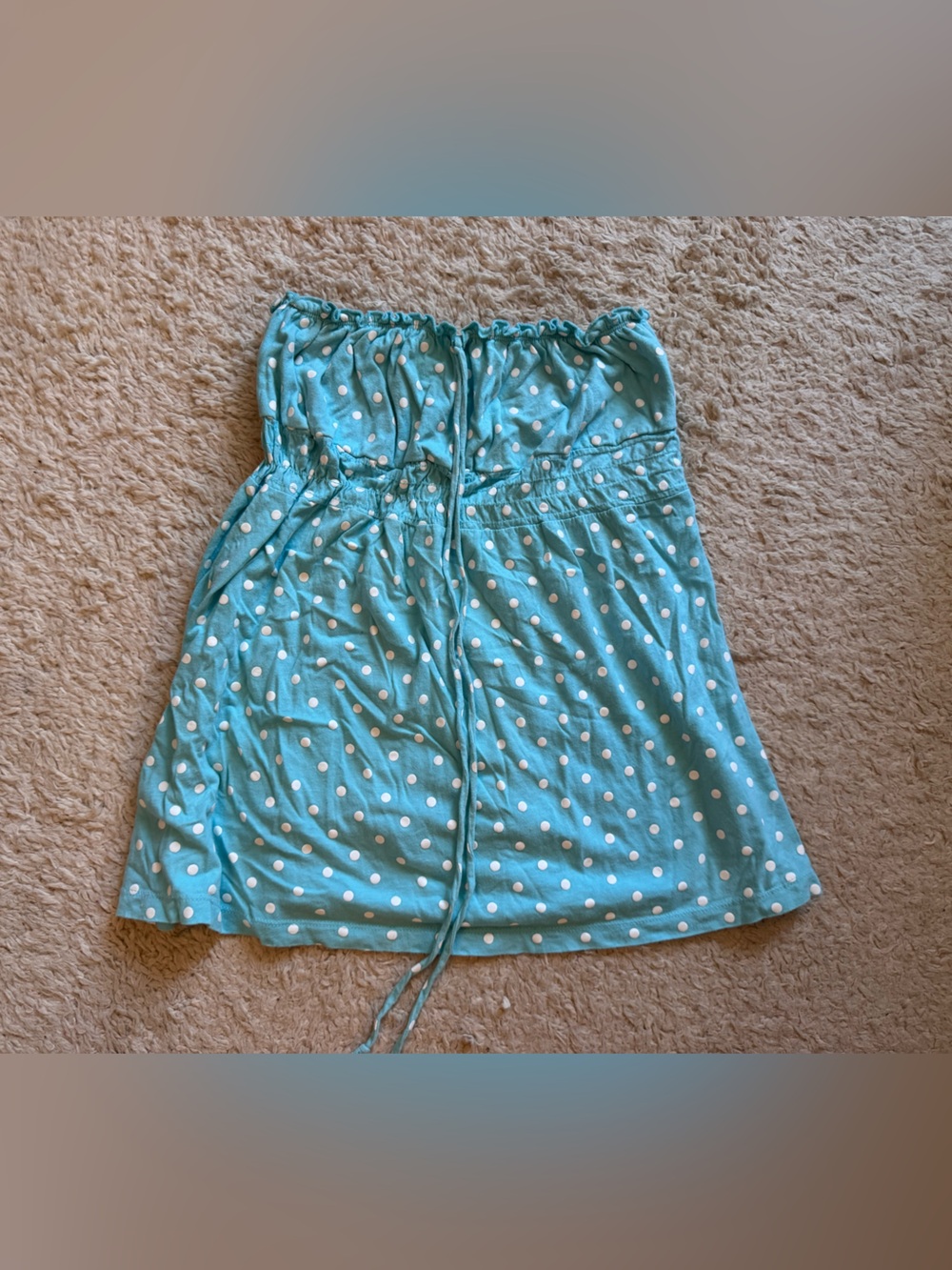 Y2K polka dot strapless top